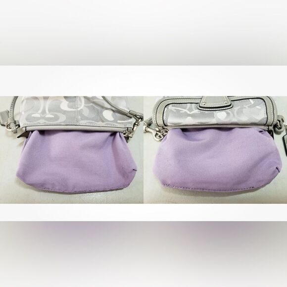 Coach Gray / Silver Canvas Monogram Clutch - Picture 4 of 7